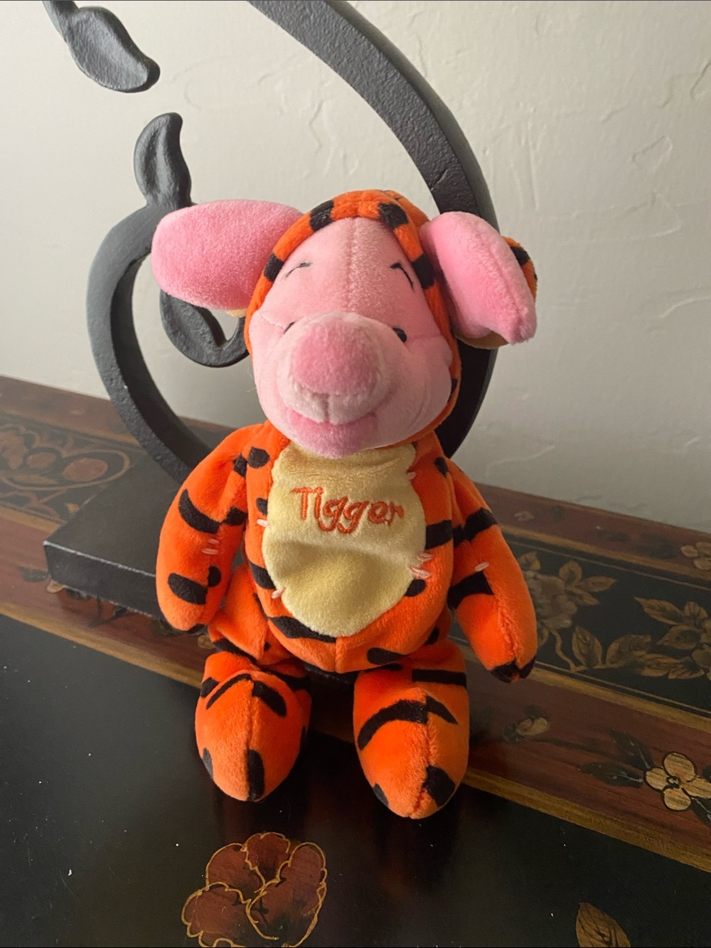 Piglet as Tigger for Halloween 🎃